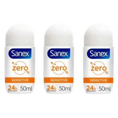 Sanex Deo Roller - Zero Sensitive 3 x 50 ml