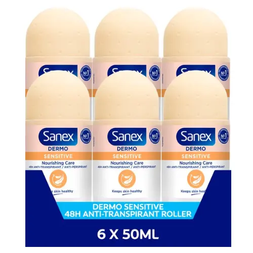 Sanex Dermo Sensitive Deodorant Anti-Transpirant Roller 6 x 50ml - Voordeelverpakking