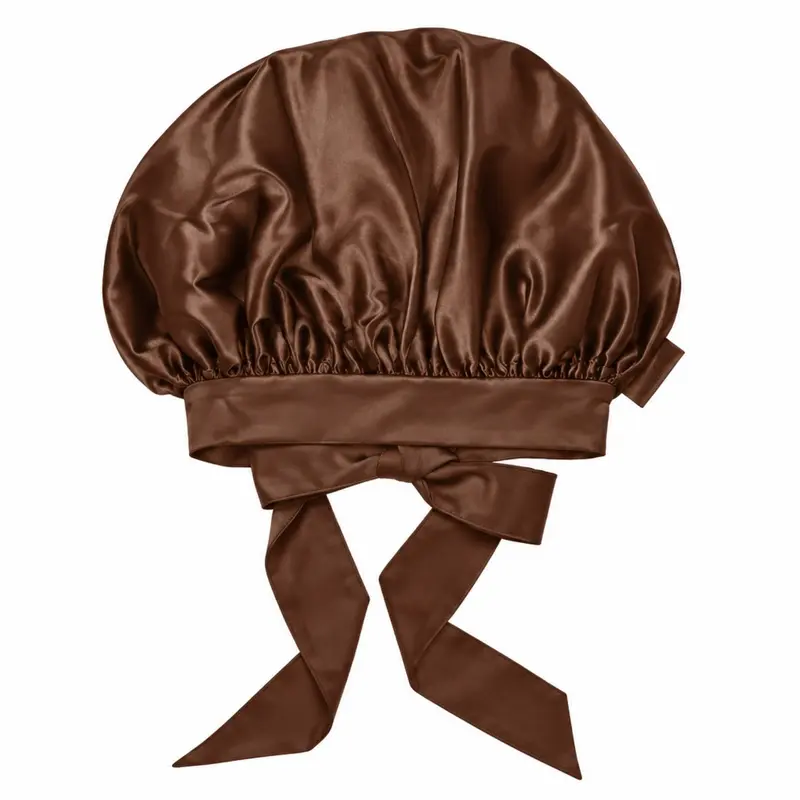 Satin Lined Shower Cap Xl For Curly Hair
