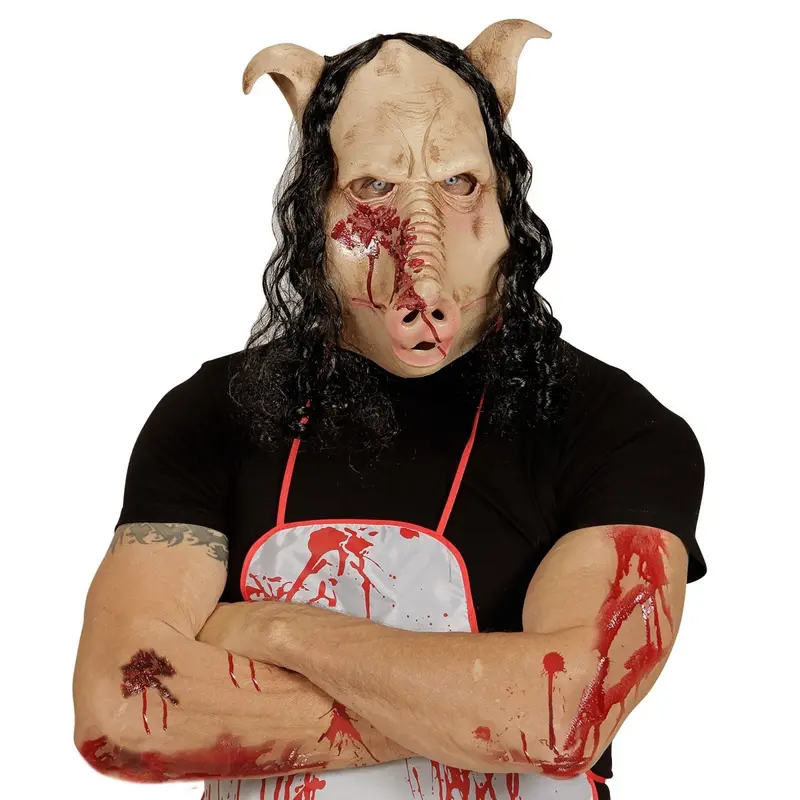 Schweinemaske Halloween | Beige Tiermaske für Erwachsene und ältere Kinder für Halloween- und Mottopartys