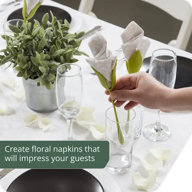 Servietten-Blumenformer 2er-Set | Elegante Serviettenblumen in Sekunden | Wiederverwendbar für Hochzeiten, Feiern & Dinnerpartys