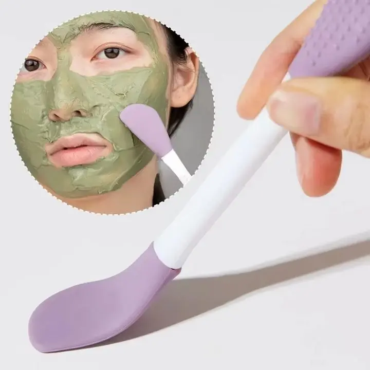 Silikon Maskenpinsel 2-in-1 | Gesichtsmaske Applikator mit Spatel | Hygienisches Auftragen ohne Kleckern | Leicht zu Reinigen
