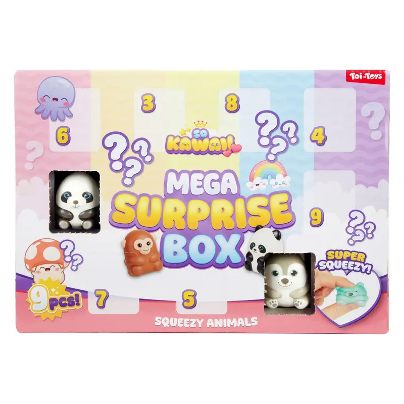 So Kawaii Mystery Box Animal Squishies 9 Pcs
