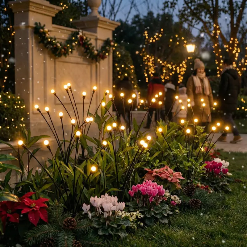 Solar Gartenleuchten mit warmweißem Sternenburst-Effekt | Solar Steckleuchten für Beete & Pflanzen | Bis zu 12 Stunden Leuchtdauer
