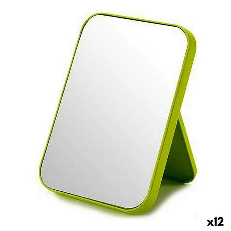 Spiegel met Ondersteuning Berilo Polypropyleen 11 x 9,5 x 14 cm (12 Stuks)