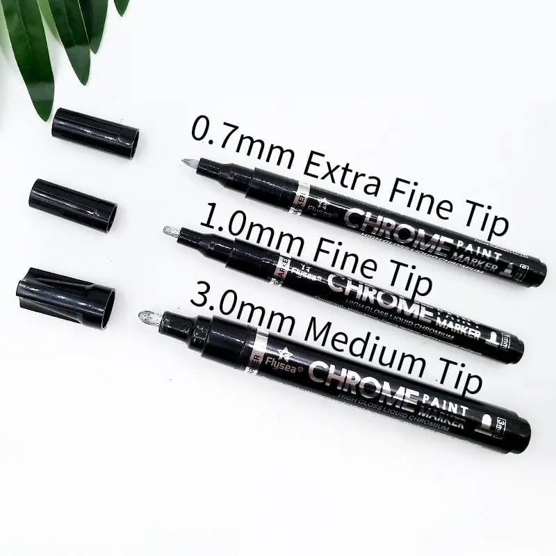 Spiegelchrom-Marker in Silber | Hochglänzender Spiegeleffekt | Für Bastelarbeiten, Modellbau & Verzierungen