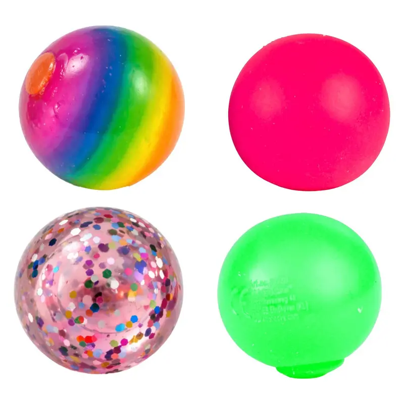 Squishdough Neon Glitter Stress Ball 4 Pack