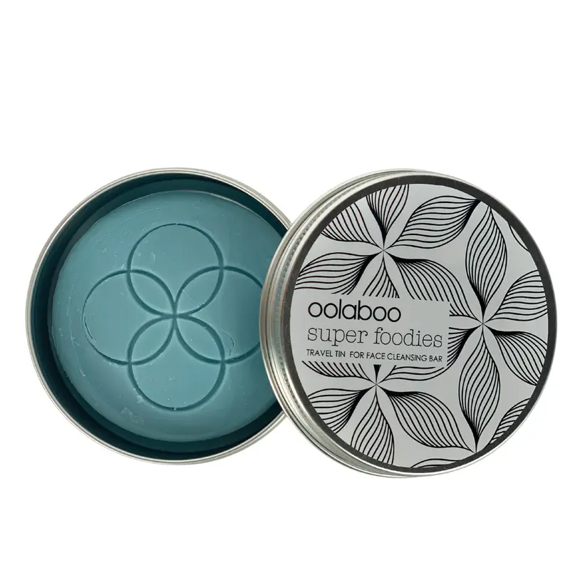 super foodies face cleansing bar in travel tin