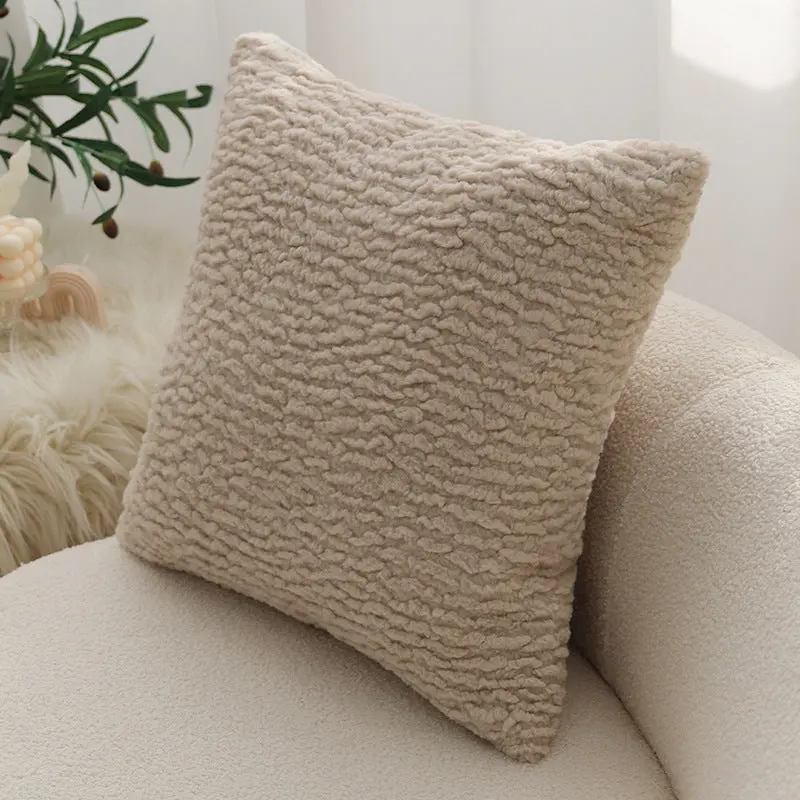 Teddyfell Kuschelkissen mit weicher Füllung | Flauschiges Wohnkissen mit strukturierter Oberfläche für Sofa, Sessel und Schlafzimmer
