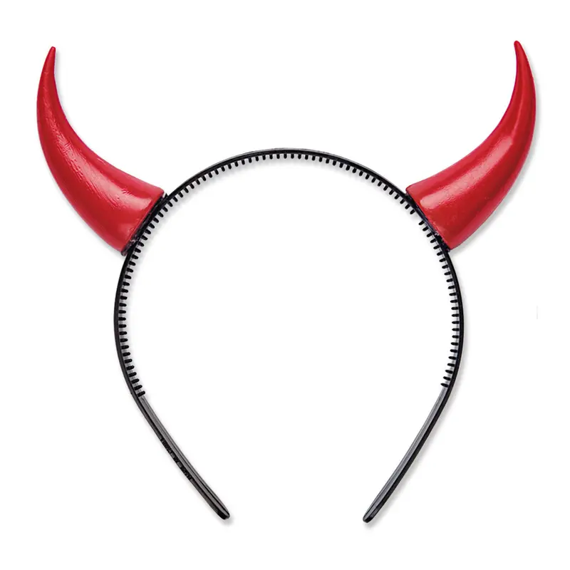 Teufel Hörner rot | 2 rote Hörner als Kostüm-Accessoire für Teufel, Dämonen, Halloween und Mottopartys
