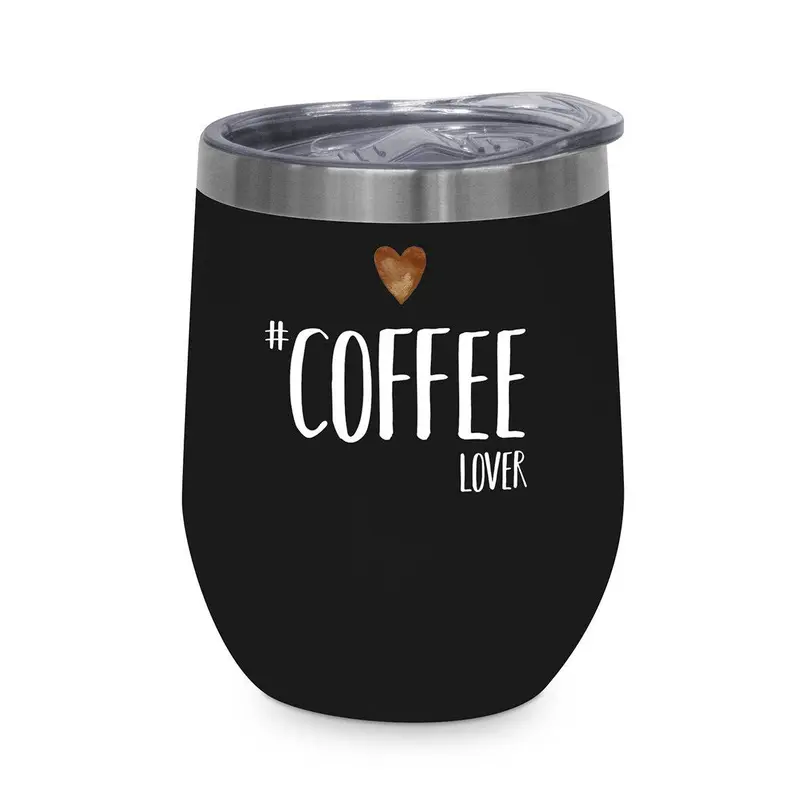 Thermobecher 350 ml | Doppelwandiger Edelstahlbecher mit spritzsicherem Deckel für Kaffee und Kaltgetränke