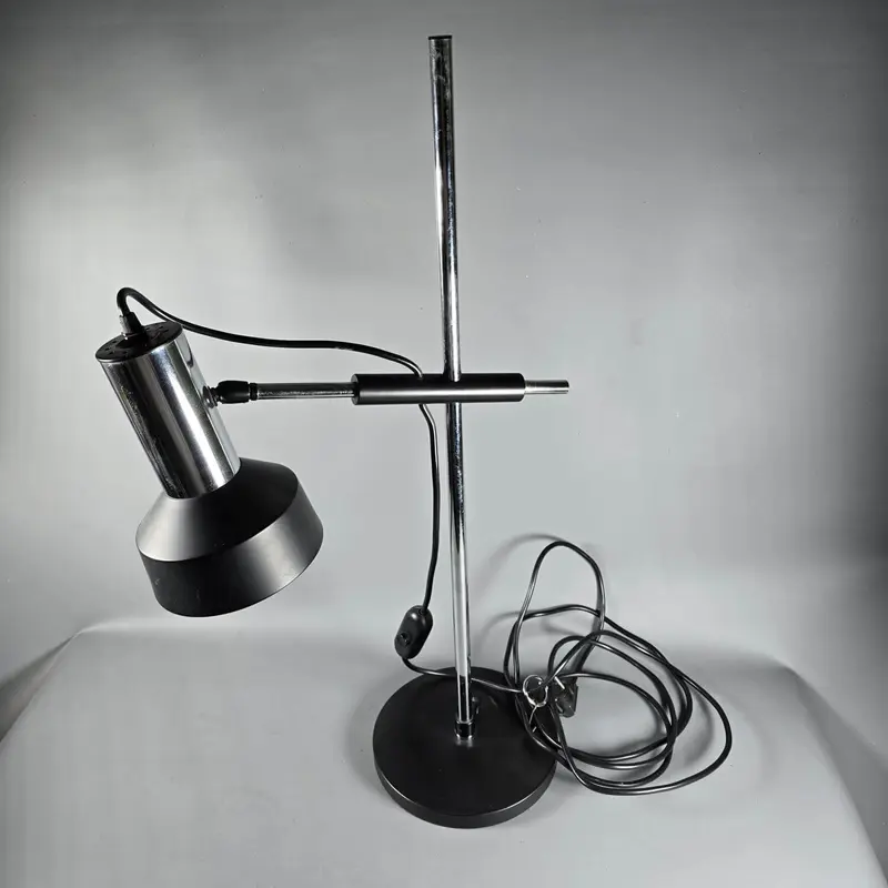 Tischlampe 70 cm | Höhenverstellbare Schreibtischlampe aus Metall mit schwenkbarem Lampenschirm