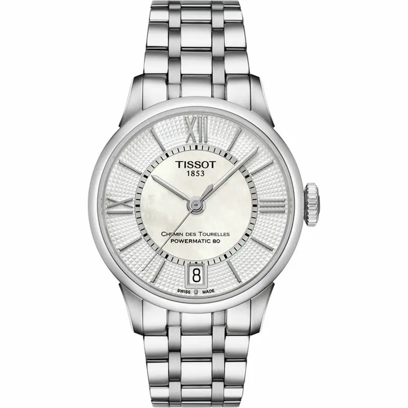 Tissot Chemin des Tourelles Powermatic 80 Dameshorloge - Automatisch Saffier Parelmoer Ø 32 mm