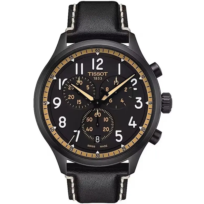 Tissot Chrono XL Herenhorloge Ø 45 mm Zwart - Zwitsers Kwarts Chronograaf Saffier 10 ATM