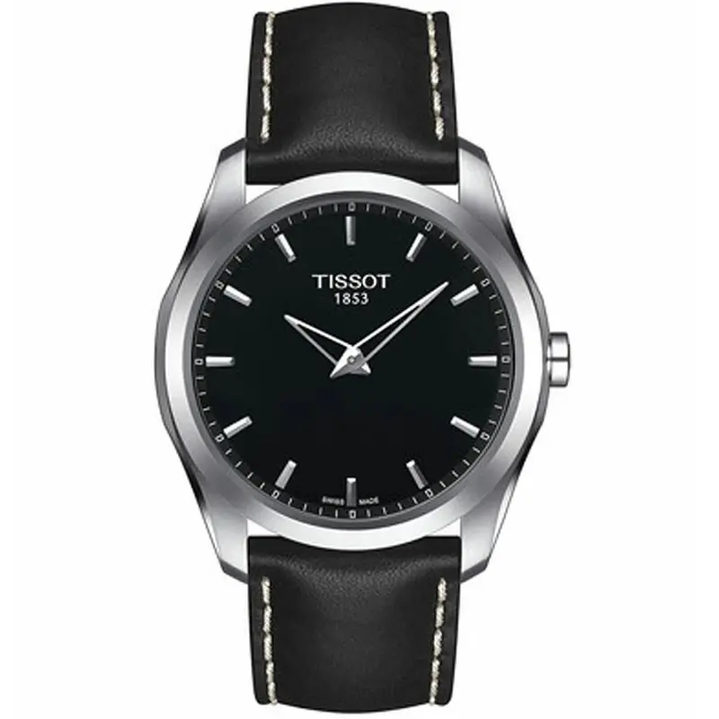 Tissot Couturier Herenhorloge - Kwarts Saffier Lederen Band Ø 39 mm