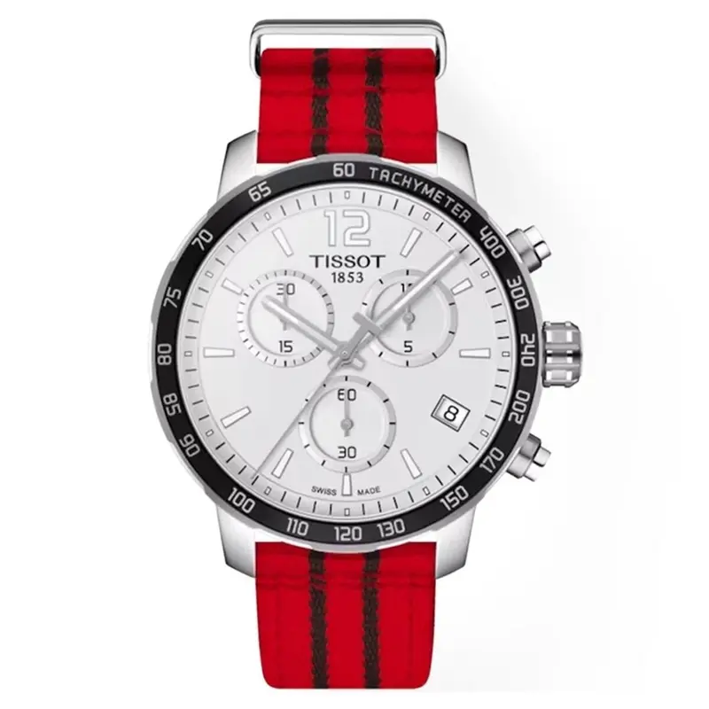 Tissot Quickster NBA Chicago Bulls Herenhorloge Ø 42 mm Zilverkleurig - Officieel NBA Chronograaf Saffier
