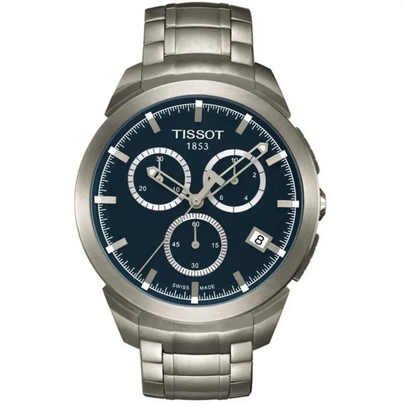 Tissot T-Sport Titanium GTS Herenhorloge - Kwarts Stopwatch Saffier Ø 43 mm