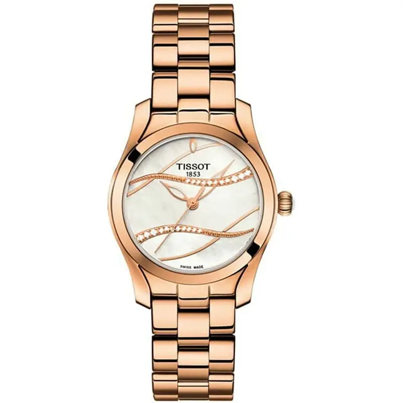 Tissot T-Wave W-Diamonds Dameshorloge - Kwarts Saffier Parelmoer Diamanten Ø 30 mm