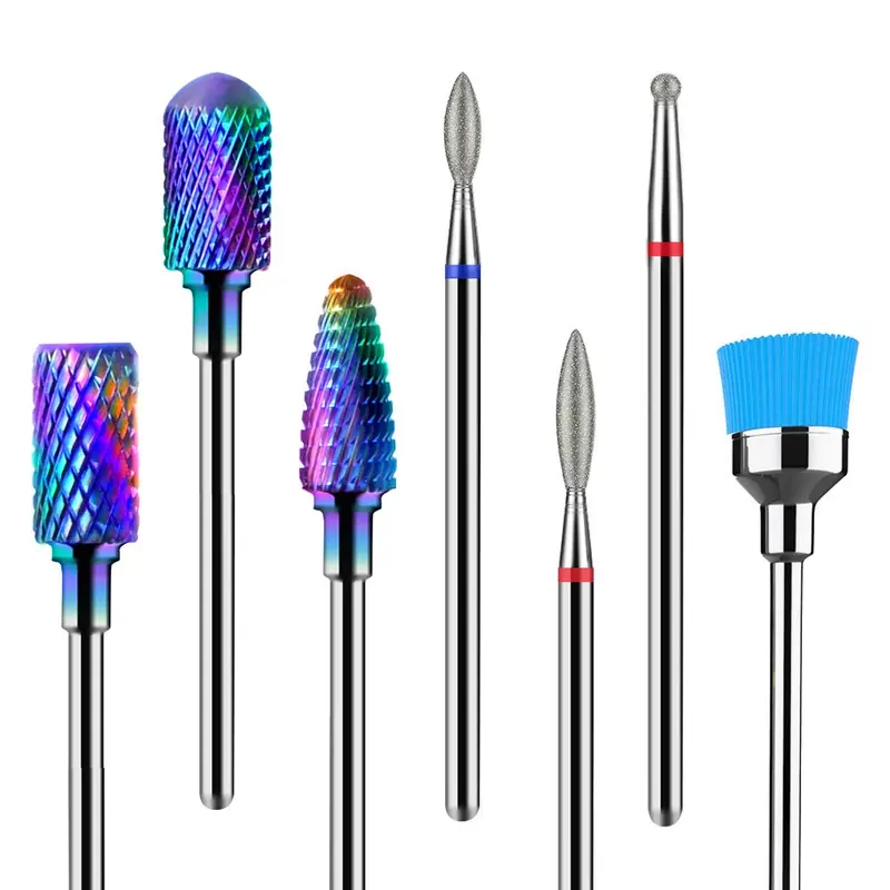 Tungsten Carbide Diamond Nail Drill Bits Set 7pcs