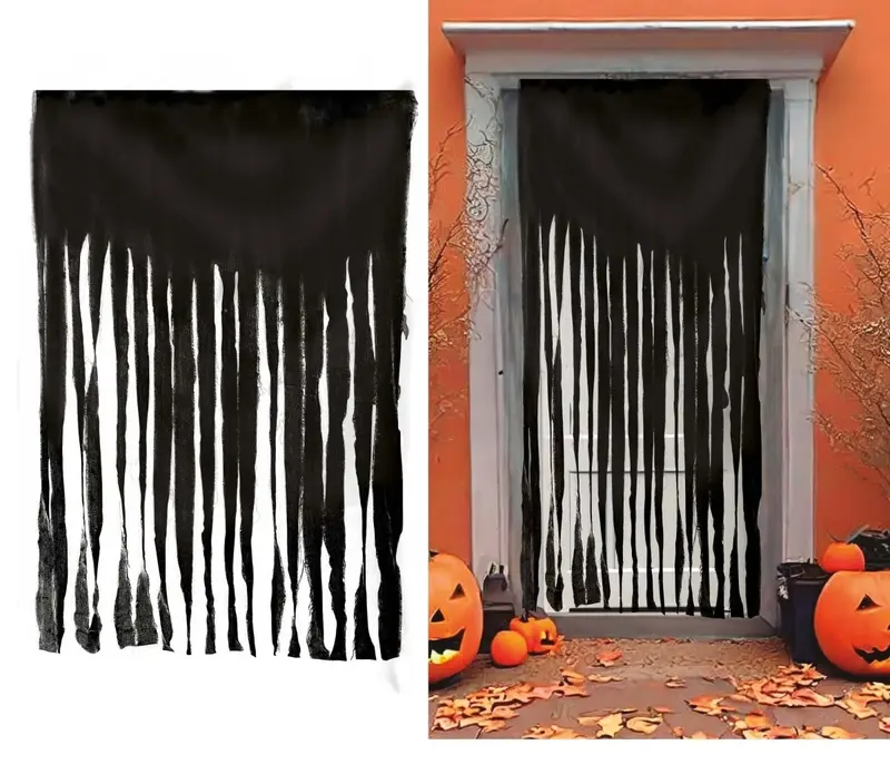 Türvorhang 100 × 200 cm | Grauer Dekovorhang aus Polyester für Türen, Durchgänge und Raumdekoration