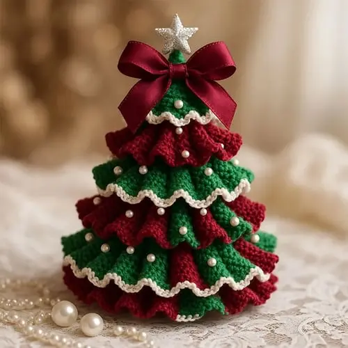 TwinkleStitch – Handgefertigtes Häkel-Set für Weihnachtsbäume