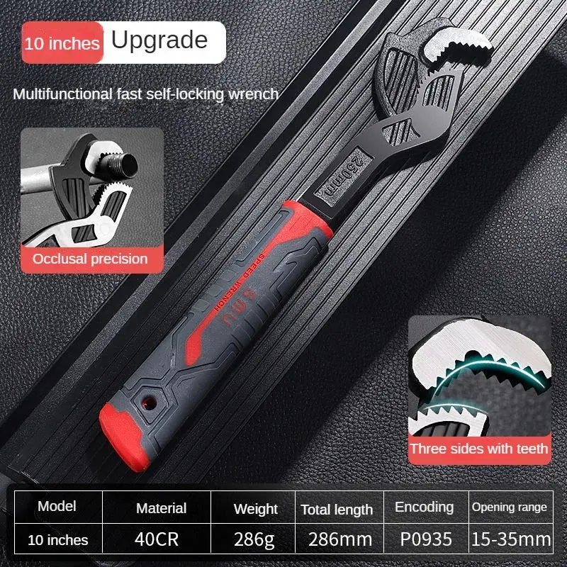 Universal-Steckschlüssel MultiGrip Pro | Selbstanpassend für Schrauben & Muttern | Anti-Rutsch-Griff, Chrom-Vanadium-Stahl, 1+1 Gratis