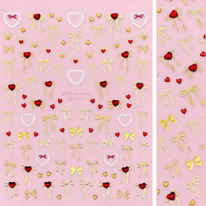 Valentine Bejeweled Nail Art Sticker Lovely Fairy Bows