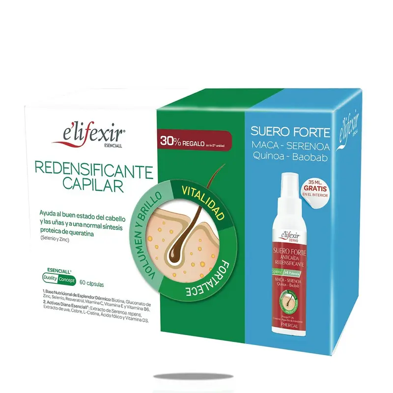 Versterkende Haarbehandeling Elifexir Esenciall Redensificante Capilar Cápsulas 2 Onderdelen
