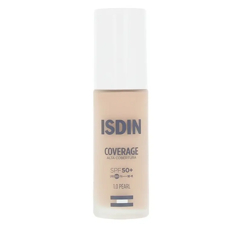 Vloeibare Foundation Isdin COVERAGE Nº 1.0 Pearl Spf 50 30 g