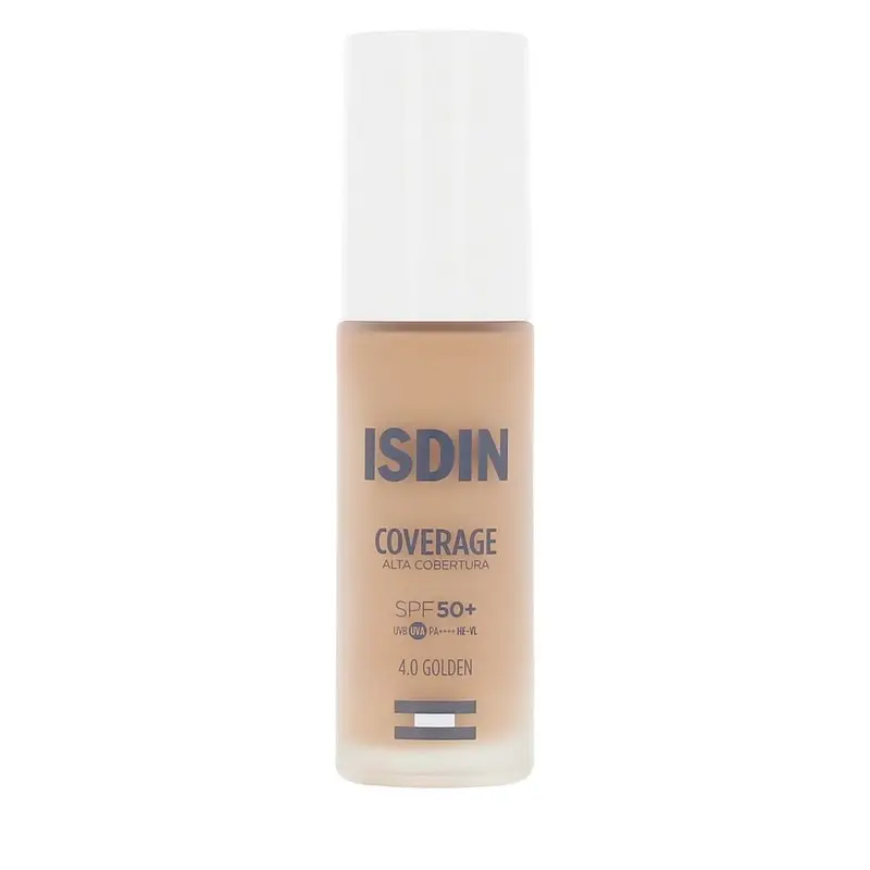 Vloeibare Foundation Isdin COVERAGE Nº 4.0 Golden Spf 50 30 g