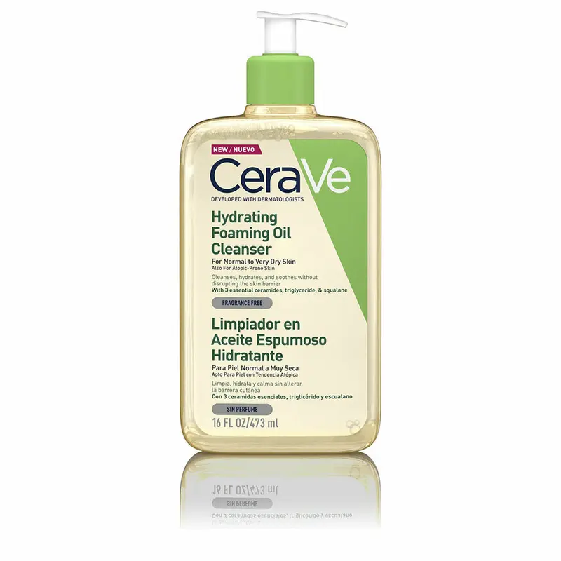 Vochtinbrengende Olie CeraVe Hydrating Foaming Oil Cleanser 473 ml Schuim Schoonmaakster