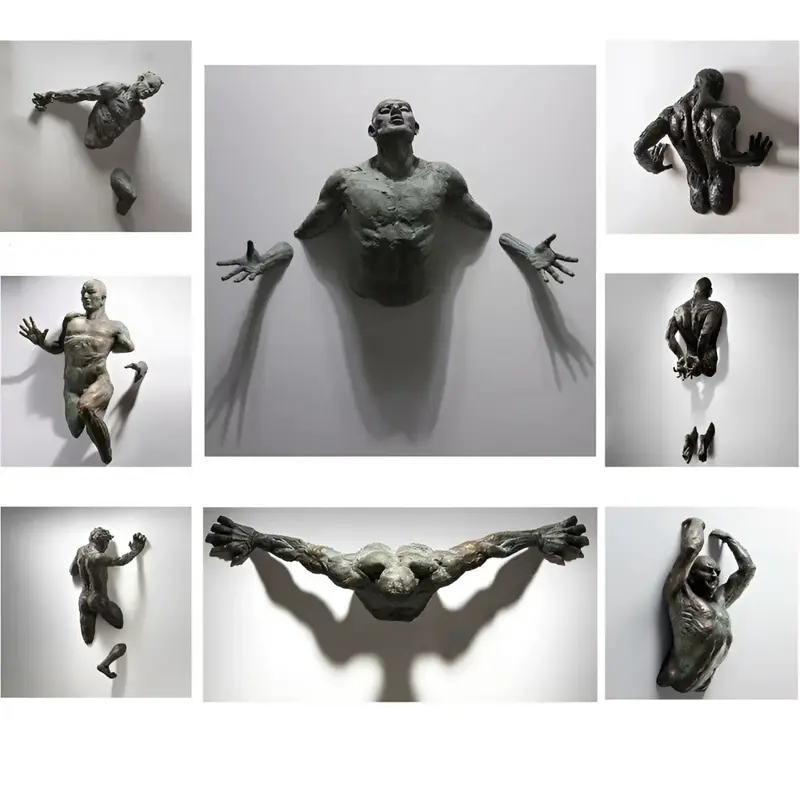 Wanddekoration Figuren | Harz-Skulpturen zum Aufhängen | Verschiedene Designs & Größen