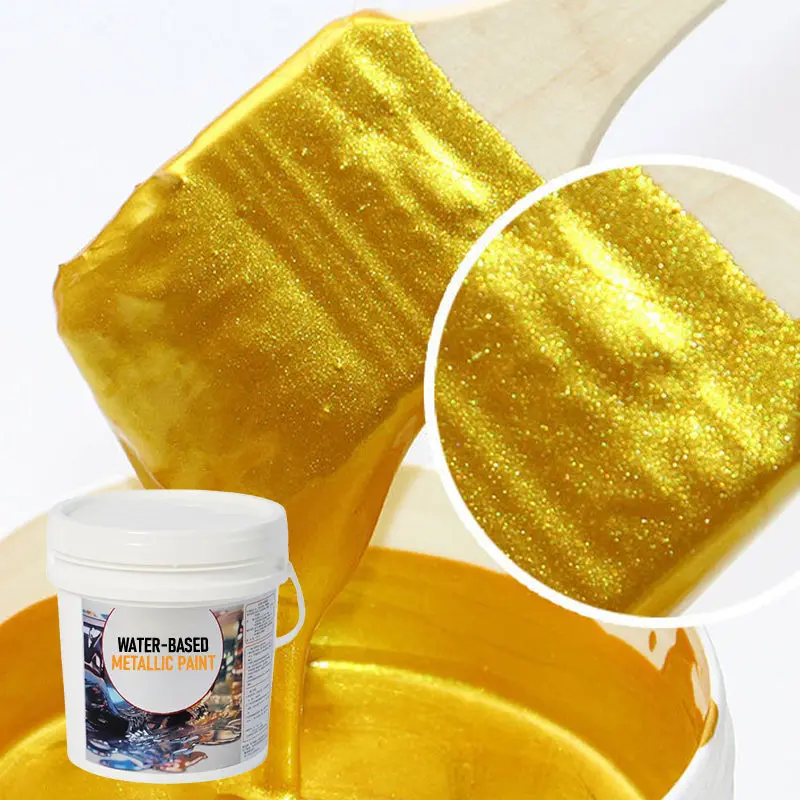 Wasserbasierte Metallic-Farbe Gold/Silber | Blattgold-Effekt für Deko & Möbel | 200 g, ungiftig, streichen/rollen/sprühen