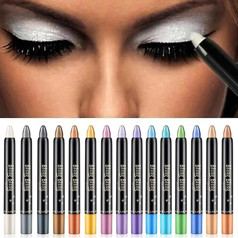Wasserfester Lidschatten-Stift mit Glitzer | Hochpigmentiert & wischfest | Cremig zum Verblenden | 15 Farben, langanhaltend