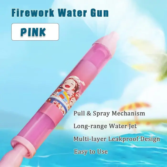 Wasserspritzspielzeug mit Feuerwerks-Effekt | Pump-Design zum Ziehen & Spritzen | Extra großes Wasservolumen | 45 cm | ab 3 Jahren
