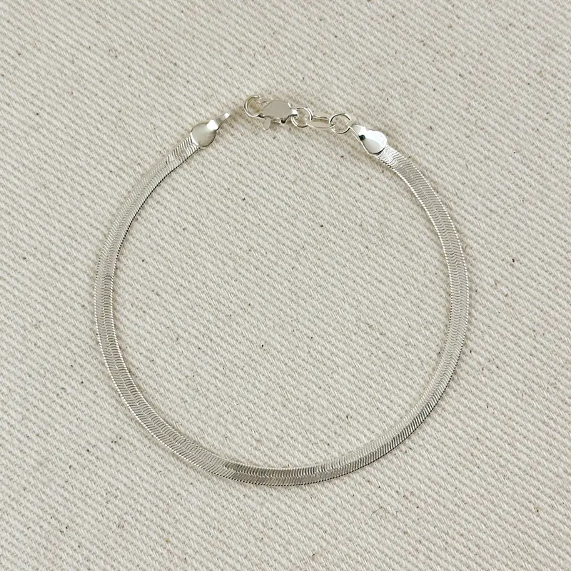 Waterfall Herringbone Bracelet Silver