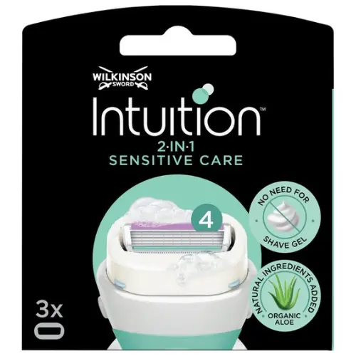Wilk intuition dry skin scheermes sensitive care 3 stuks
