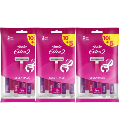 Wilkinson Sword Extra 2 Beauty Wegwerpscheermesjes- voordeelverpakking - 3 x 15 stuks